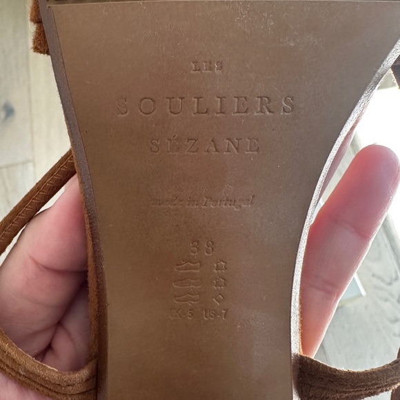Sézane Gloria Sandals in Camel size 7/38 - Picture 10 of 16